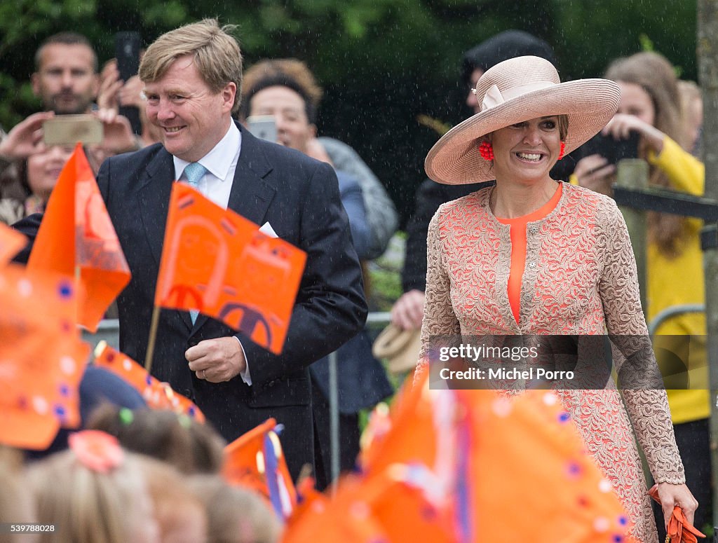 King Willem-Alexander and Queen Maxima Of The Netherlands Tour Friesland Province