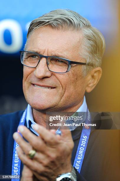 Adam Nawalka coach of Poland during Group-C preliminary round between Poland and Northern Ireland at Allianz Riviera Stadium on June 12, 2016 in...