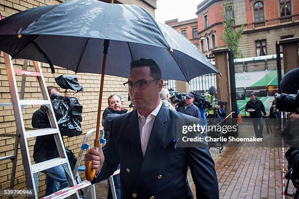 Carl Pistorius, Oscar Pistorius's brother, arrives at North Gauteng High Court on June 13, 2016 in Pretoria, South Africa. Having had his conviction...