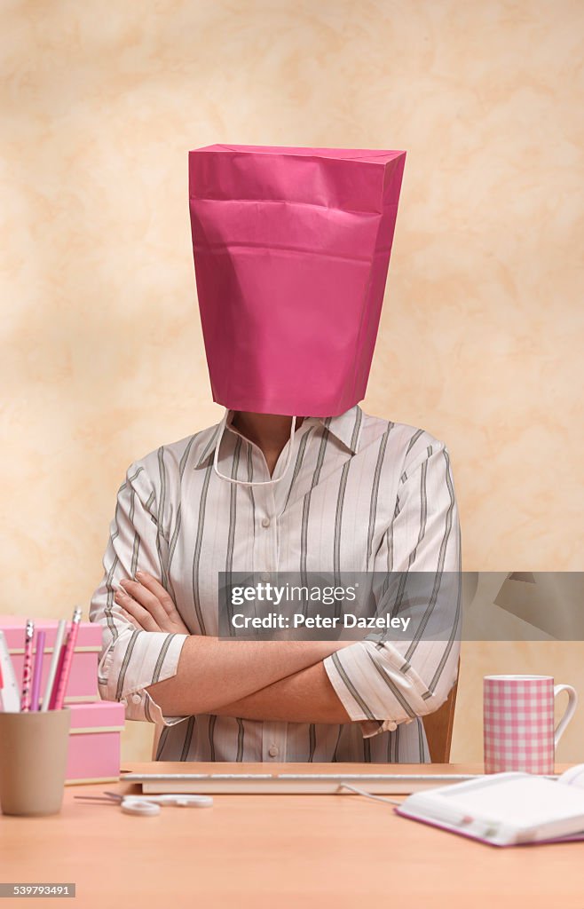 Business woman with bipolar