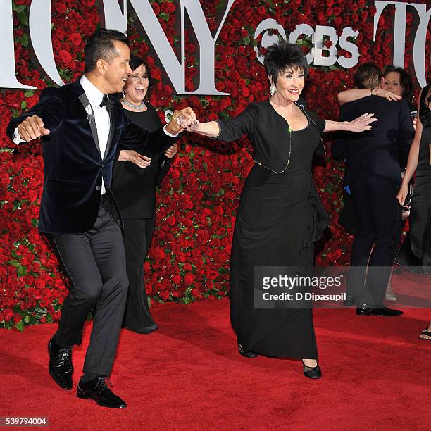 Sergio Trujillo and Chita Rivera dance on the red carpet at the 70th Annual Tony Awards at the Beacon Theatre on June 12, 2016 in New York City.