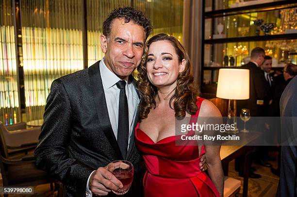 Actor Brian Stokes Mitchell with Laura Michelle Kelly attend DKC/O&M's Tony Awards After Party at Baccarat Hotel on June 12, 2016 in New York City.