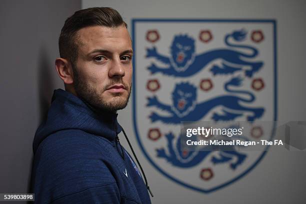 Jack Wilshere poses after the EURO 2016 UEFA England training session at Stade du Bourgognes on June 12, 2016 in Chantilly, France.