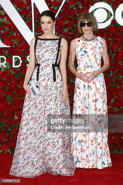 Bee Shaffer and Anna Wintour attend the 70th Annual Tony Awards at Beacon Theatre on June 12, 2016 in New York City.