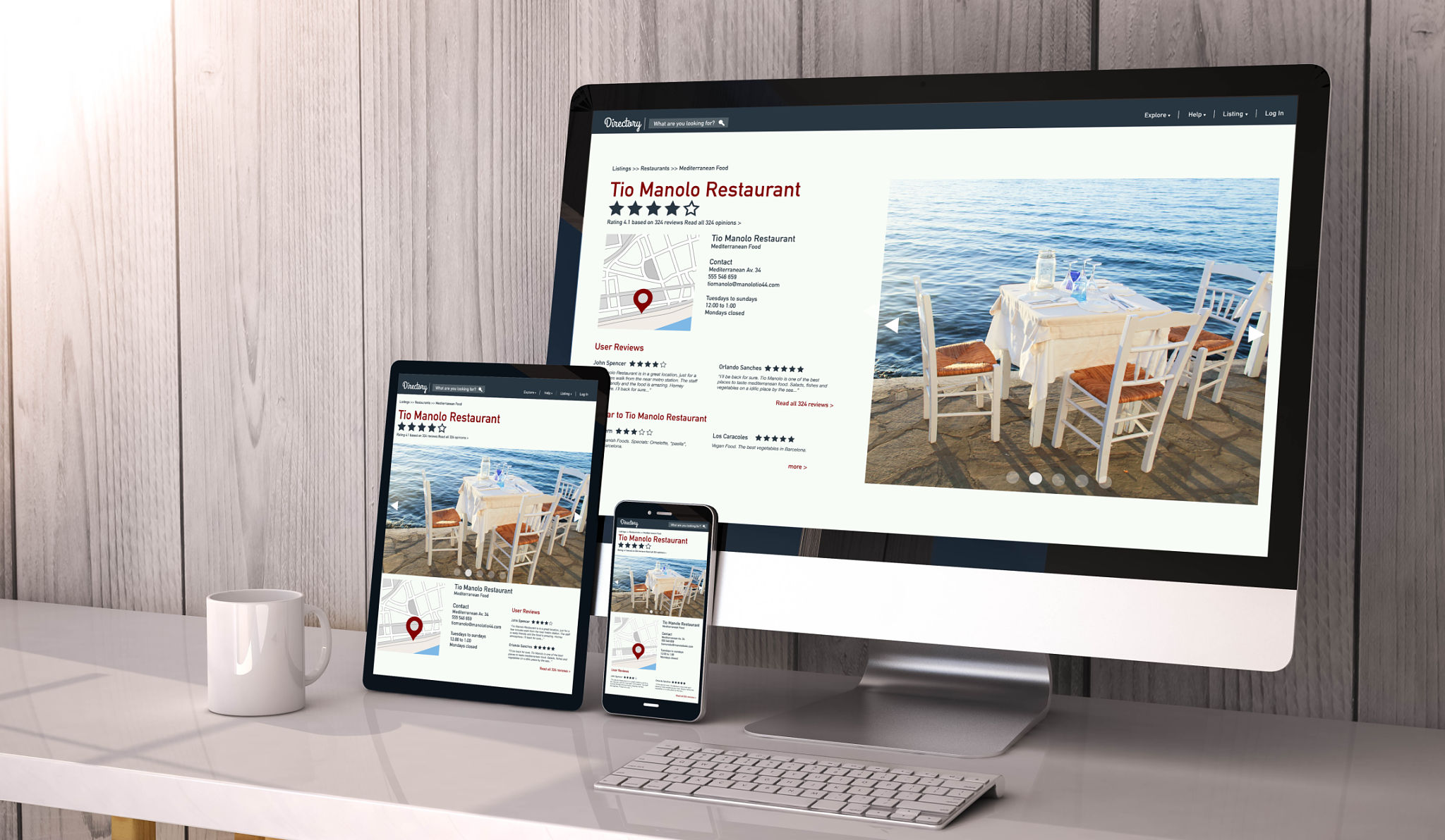 restaurant web design