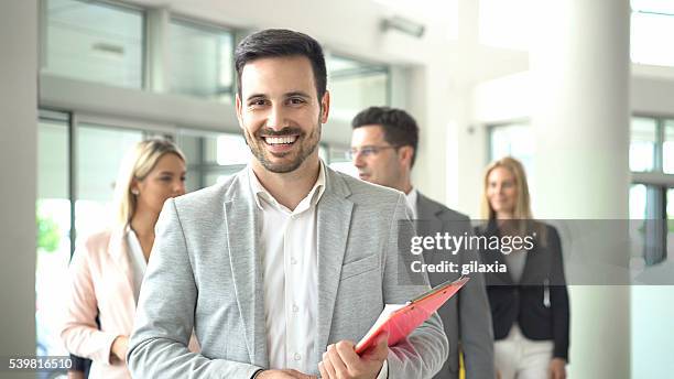 team leadership. - blank brochure stockfoto's en -beelden