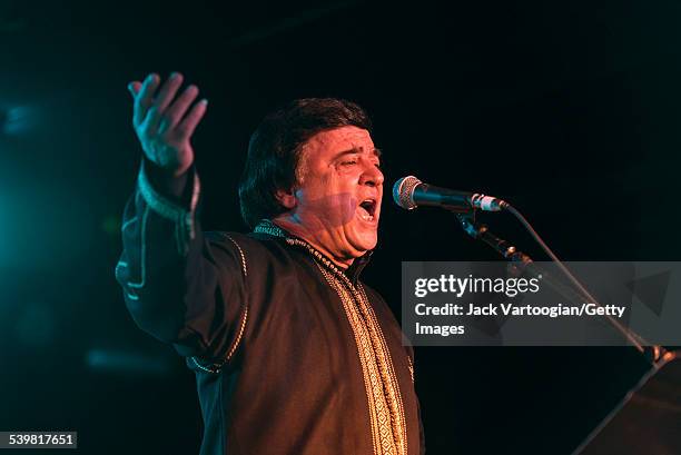 Moroccan-Israeli cantor Emil Zrihan performs at the 12th Annual GlobalFest on the Marlin Room Stage at Webster Hall, New York, New York, January 11,...