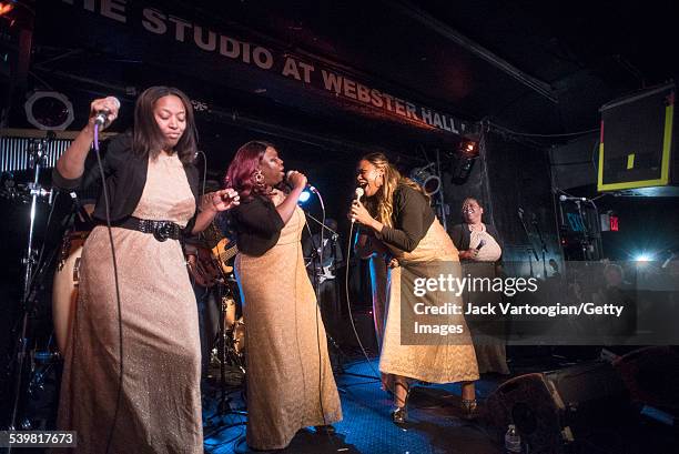 American musician Alexis Jones , on lead vocals, performs with the Jones Family Singers at the 12th Annual GlobalFest on the Studio Stage at Webster...