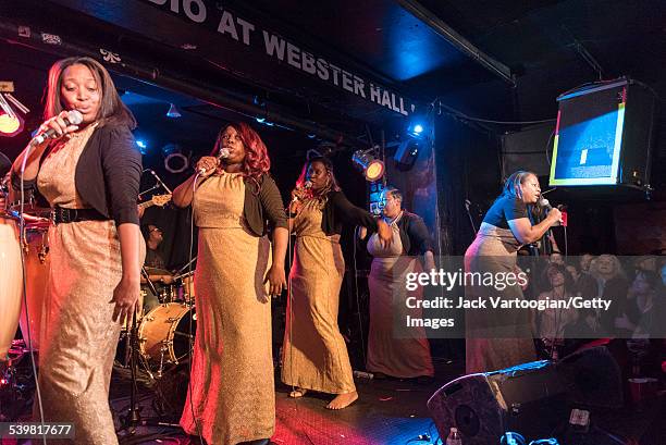 American musician Alexis Jones , on lead vocals, performs with the Jones Family Singers at the 12th Annual GlobalFest on the Studio Stage at Webster...