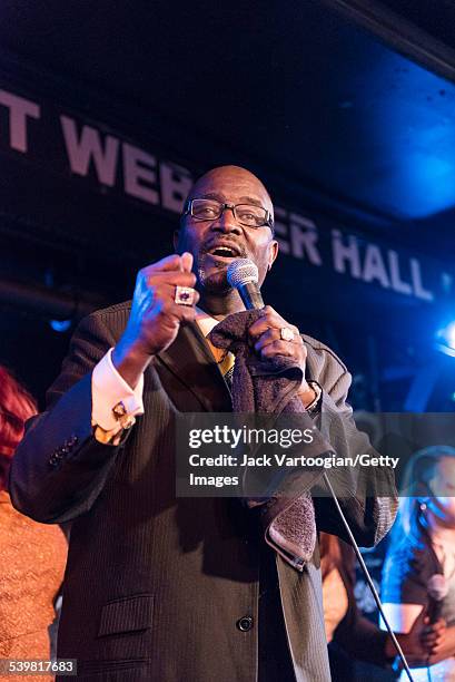 American pastor and musician bishop Fred A Jones leads the Jones Family Singers in a performance at the 12th Annual GlobalFest on the Studio Stage at...