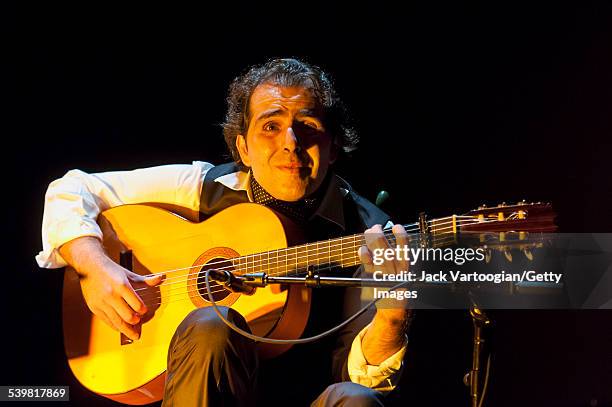 Spanish Flamenco dancer and musician Pepe Torres plays guitar at the World Music Institute 'Flamenco Festival Gitano' at the Skirball Center at New...