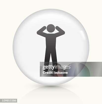 Headache icon on white round vector button Headache icon on white round vector button