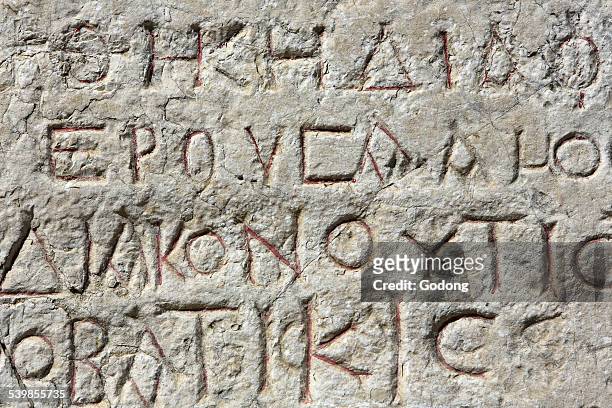 greek inscription - ancient greece stock pictures, royalty-free photos & images