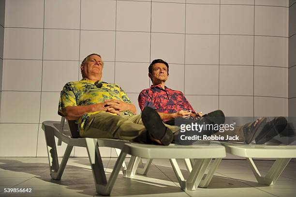 Paul Jesson and Justin Salinger in Caryl Churchill's Love and Information directed by James Macdonald at the Royal Court in London.