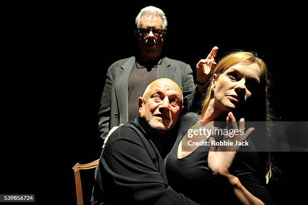 Steven Berkoff,Andree Bernard and Jay Benedict in Steven Berkoff's An Actors Lament at Underbelly as part of the Edinburgh Festival Fringe.