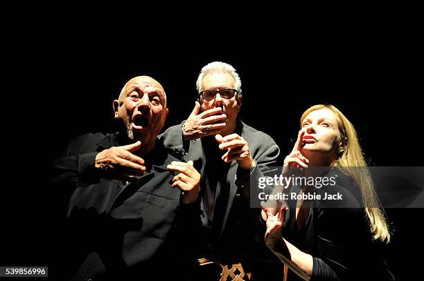 Steven Berkoff,Andree Bernard and Jay Benedict in Steven Berkoff's An Actors Lament at Underbelly as part of the Edinburgh Festival Fringe.