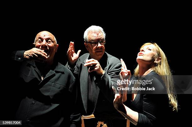 Steven Berkoff,Andree Bernard and Jay Benedict in Steven Berkoff's An Actors Lament at Underbelly as part of the Edinburgh Festival Fringe.