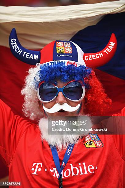Czech Republic supporter looks on prior to the UEFA EURO 2016 Group D match between Spain and Czech Republic at Stadium Municipal on June 13, 2016 in...