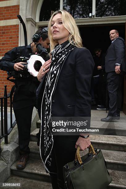 Kate Moss attends the Coach show during The London Collections Men SS17 at on June 13, 2016 in London, England.