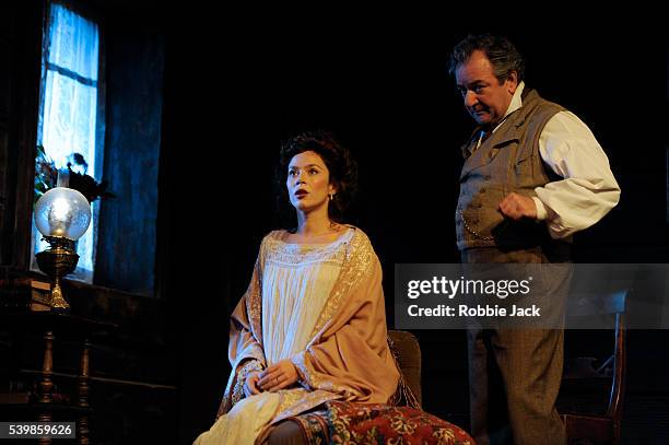 Anna Friel as Yelena and Ken Stott as Uncle Vanya in Anton Chekhov's Uncle Vanya directed by Lindsay Posner at the Vaudville Theatre in London.