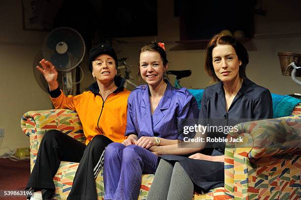 Tamzin Outhwaite as Di, Anna Maxwell Martin as Rose and Gina McKee as Viv in Amelia Bullmore's Di and Viv and Rose directed by Anna Mackmin at the...