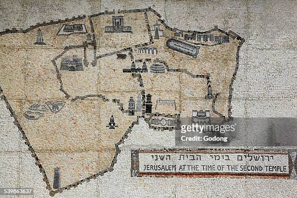 ancient map of  jerusalem - ancient israel stock pictures, royalty-free photos & images