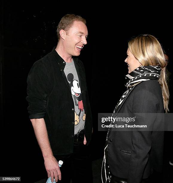 Designer Stuart Vevers and Kate Moss attend the Coach show during The London Collections Men SS17 at on June 13, 2016 in London, England.