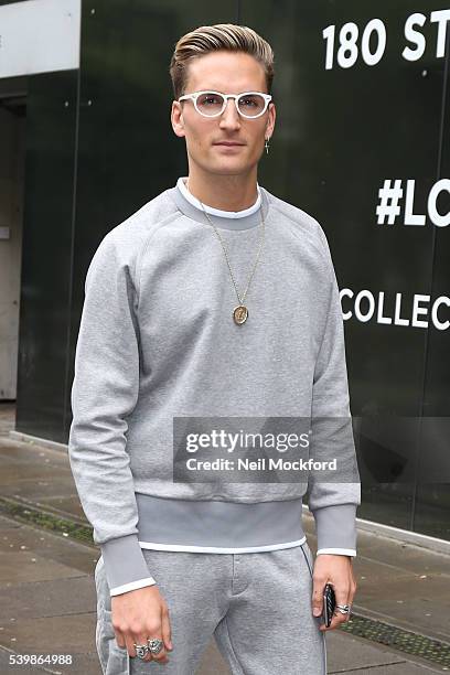 Oliver Proudlock seen at the Katie Eary - s/s17 Catwalk Show at BFC Show Space on June 13, 2016 in London, England.