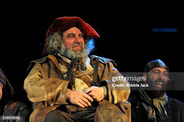 Antony Sher as Sir John Falstaff with artists of the company in the Royal Shakespeare Company's production of William Shakespeare's Henry IV part I...