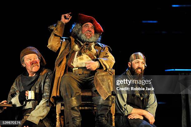 Antony Sher as Sir John Falstaff with artists of the company in the Royal Shakespeare Company's production of William Shakespeare's Henry IV part I...