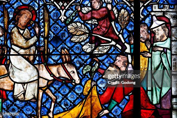 christian art in france. stained glass. - palm sunday stock pictures, royalty-free photos & images