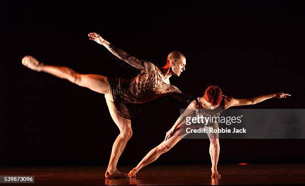 Ino Riga and Jonathan Goddard in the Richard Alston Dance Company production "Shimmer" at Sadlers Wells Theatre London. Robbie Jack/Corbis