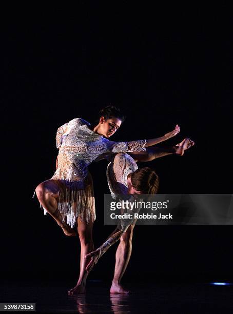Francesca Romo and Luke Baio in the Richard Alston Dance Company production "Shimmer" at Sadlers Wells Theatre London. Robbie Jack/Corbis
