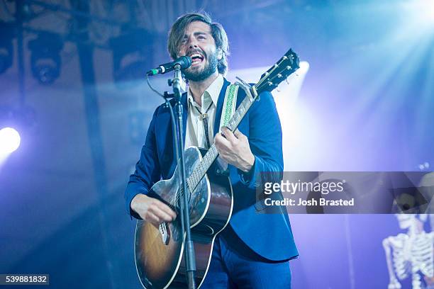 Ben Schneider of Lord Huron performs during the Bonnaroo Music & Arts Festival on June 12, 2016 in Manchester, Tennessee.