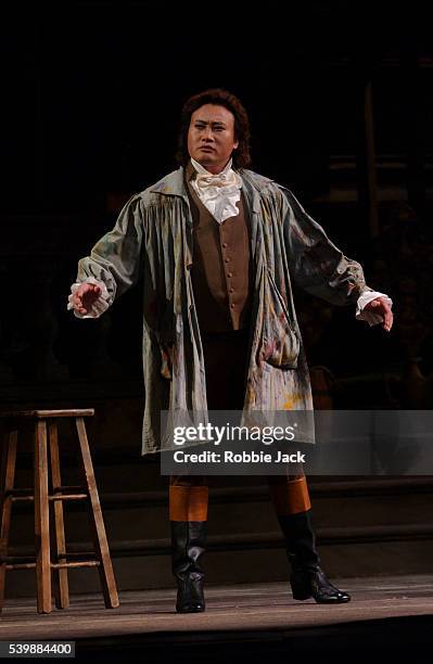 Yu Qiang Dai in the Royal Opera production of Giacomo Puccini's Tosca at the Royal Opera House in Covent Garden, London.