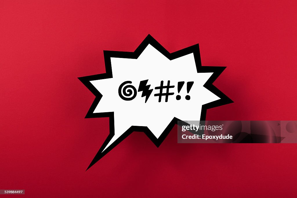 Curse speech bubble against red background