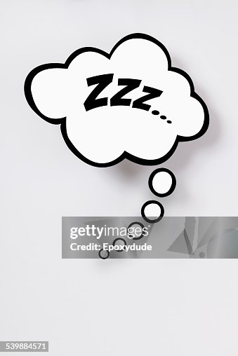 Snoring sign in thought bubble against gray background Snoring sign in thought bubble against gray background
