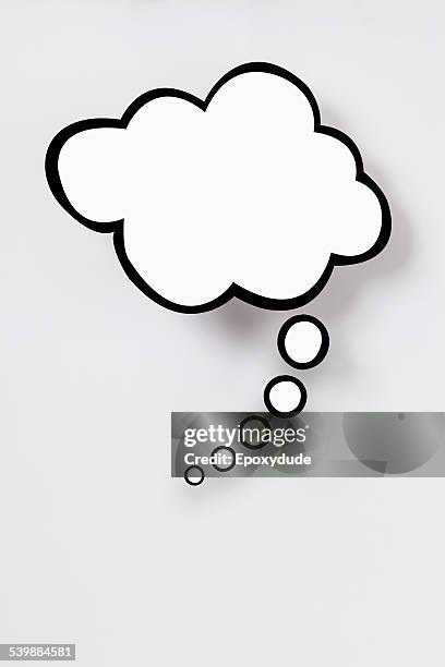 blank thought bubble against gray background - tankebubbla bildbanksfoton och bilder