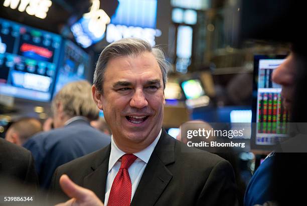 Thomas Greco, chief executive officer of Advance Auto Parts Inc., speaks on the floor of the New York Stock Exchange in New York, U.S., on Monday,...