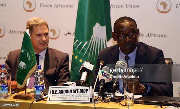 Foreign Minister of Mali Abdoulaye Diop delivers a speech on 27th Africa - France Summit, will be held on January, 2017 in Mali's capital Bamako...