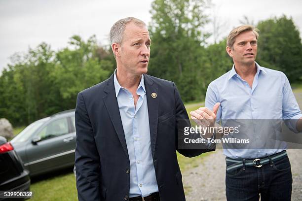 Rep. Sean Patrick Maloney, D-N.Y., left, and his husband Randy Florke, meet in the Newburgh, N.Y., near the Water Department, June 11, 2016. Maloney...