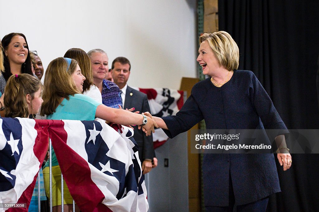 Democratic Presidential Candidate Hillary Clinton Campaigns In Cleveland, Ohio