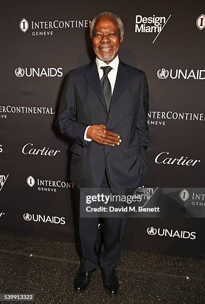 Kofi Annan attends the UNAIDS Gala during Art Basel 2016 at Design Miami/ Basel on June 13, 2016 in Basel, Switzerland.