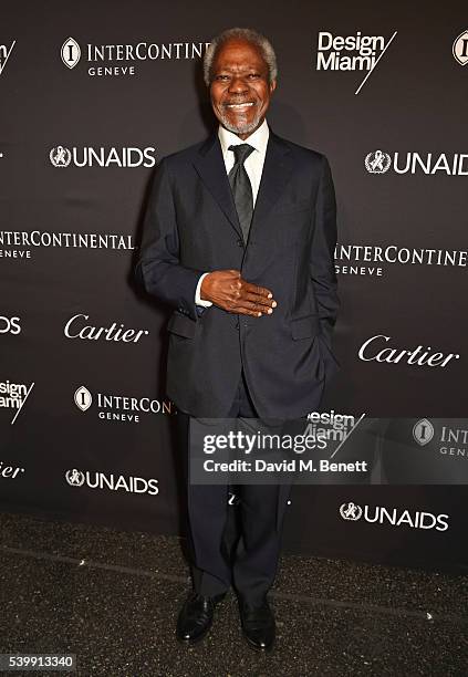 Kofi Annan attends the UNAIDS Gala during Art Basel 2016 at Design Miami/ Basel on June 13, 2016 in Basel, Switzerland.