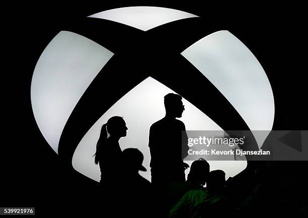 The new Microsoft Xbox One S console is announced during the Microsoft Xbox news conference at the E3 Gaming Conference on June 13, 2016 in Los...