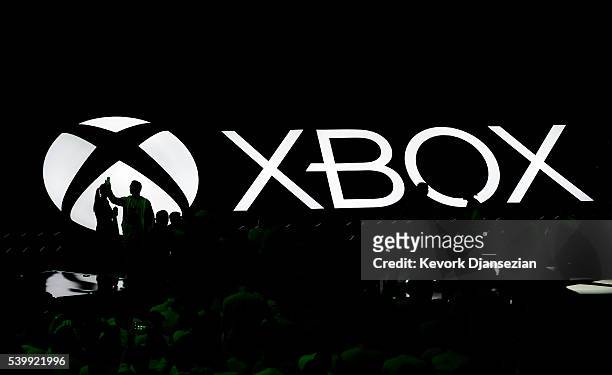 The new Microsoft Xbox One S console is announced during the Microsoft Xbox news conference at the E3 Gaming Conference on June 13, 2016 in Los...