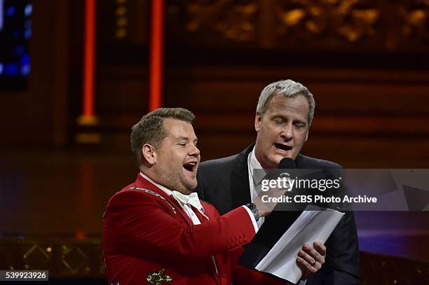 James Corden and Jeff Daniels at THE 70TH ANNUAL TONY AWARDS, live from the Beacon Theatre in New York City, Sunday, June 12 on the CBS Television...