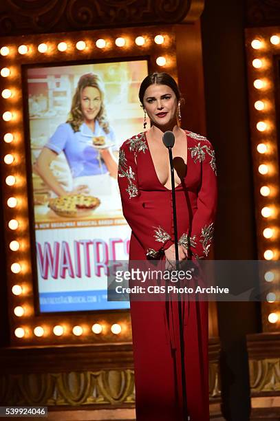 Keri Russell at THE 70TH ANNUAL TONY AWARDS, live from the Beacon Theatre in New York City, Sunday, June 12 on the CBS Television Network.