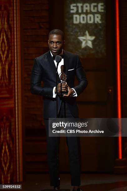Leslie Odom, Jr. Winner of Best Performance by an Actor in a Leading Role in a Musical for Hamilton at THE 70TH ANNUAL TONY AWARDS, live from the...