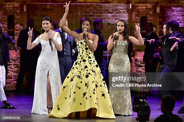 The cast of Hamilton at THE 70TH ANNUAL TONY AWARDS, live from the Beacon Theatre in New York City, Sunday, June 12 on the CBS Television Network.